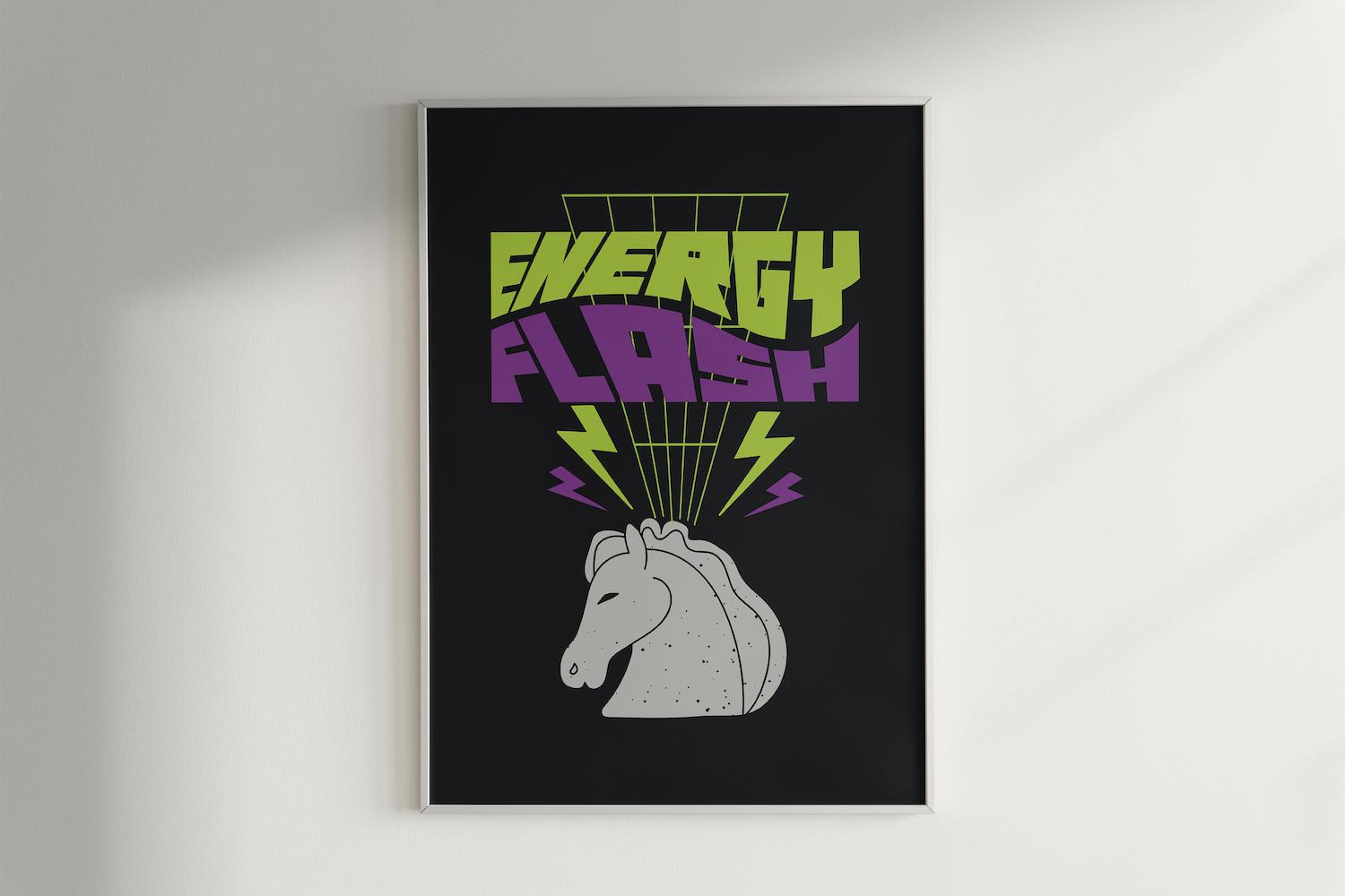 Energy Flash Print Black