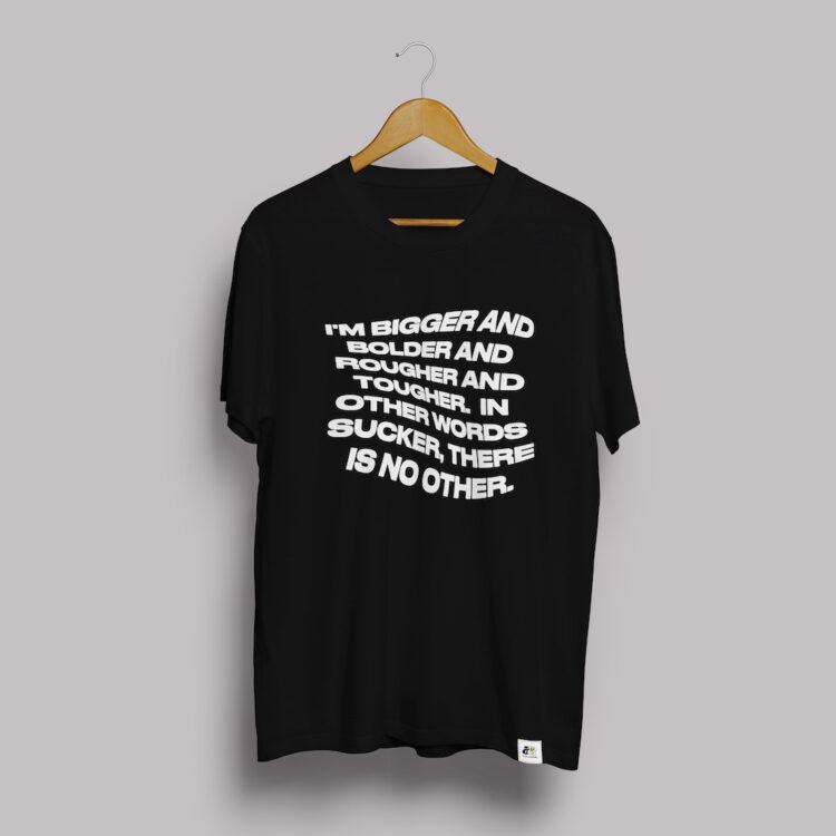 SUCKER text on front