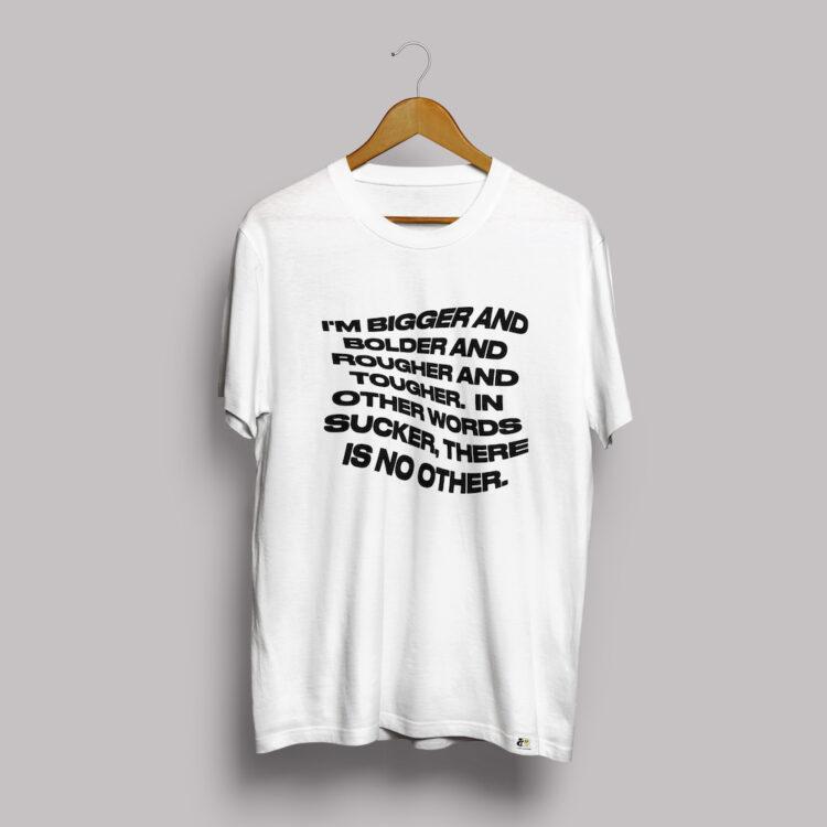 SUCKER text on front